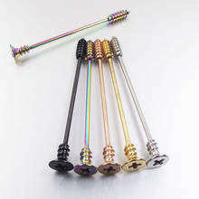 Pendiente de acero inoxidable de oro rosa, 1 unidad, 14G, 38mm, tornillo largo, barra Industrial, tornillos, joyería para Piercing corporal 2024 - compra barato