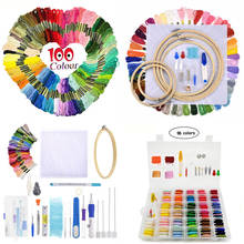 8 Styles Cross Stitch Floss Embroidery Kits 50/100/150pcs Colorful Embroidery Threads Embroidery Hoop Punch Needle Pen Set 2024 - buy cheap