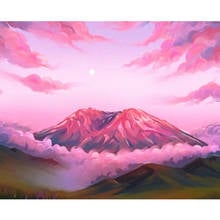 Painting By Numbers DIY Dropshipping 50x65 60x75cm Red starry sky volcano Scenery Canvas Wedding Decoration Art picture Gift 2024 - buy cheap