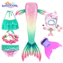 Girls Mermaid Tail Swimsuit Children the Little Mermaid Costume Cosplay Beach Clothes Bathing Suit Princess Party Dress Gifts 2024 - buy cheap