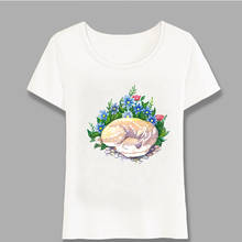Fennec-Camiseta con diseño de sueños de plumas de zorro para mujer, camisetas con estampado de zorros de dormir, camisetas de Hip Hop, Harajuku 2024 - compra barato