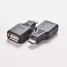 Mini USB 2,0 A hembra A Micro/ Mini USB B, adaptador de enchufe macho de 5 pines, conector convertidor OTG de hasta 480Mbps, negro 2024 - compra barato