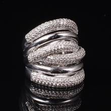 Luxury 925 Sterling silver More X-type with Pave setting 238pcs Diamond Wedding Cocktail rings for Women gemstone Jewelry gift 2024 - buy cheap