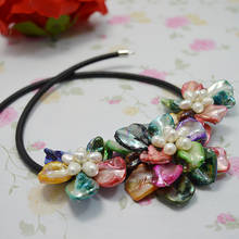 Collar de perlas reales de concha AA para mujer, diseño único, Multicolor, perlas blancas de agua dulce, regalo hecho a mano, joyería fina 2024 - compra barato