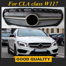 Parrilla delantera para mercedes-benz, parrilla de diamante compatible con clase CLA W117, CLA200, CLA250, CLA45, 2013-15, 2018 + sin emblema 2024 - compra barato