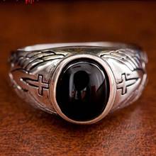 New silver cross vintage thai silver ring male 925 pure silver ring fashion personality 2024 - buy cheap