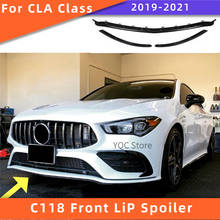 Front Bumper Lip for Mercedes W118 C118 2019-2021 CLA Class CLA200 CLA250 CLA220 CLA35 ABS front spoiler Splitter CLA35 Style 2024 - buy cheap