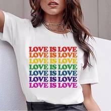 Футболки ЛГБТ для женщин, новинка, футболка с надписью «гордость» для геев, Женская Радужная футболка с надписью «Love Is Love» для лесбиянок, летний топ в стиле Харадзюку 2024 - купить недорого