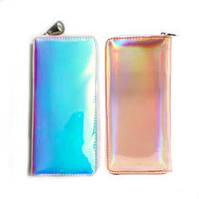 Fashion Women Wallets Laser Blue Holographic Wallet Woman Portfel Clutch Bag Long Phone Pocket Ladies Purse Card Holder Carteira 2024 - buy cheap