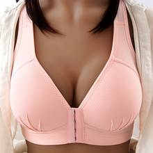 Sexy Plus Size Push Up Bra Front Closure Solid Color Brassiere Wire Free Bralette Seamless Bras For Women Hot Sale 2024 - buy cheap