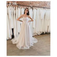 JUE SHUNG Modern Strapless Wedding Dresses Lace Appliques Tulle Bridal Gowns Backless With Zipper Wedding Gowns robe de mariee 2024 - buy cheap