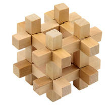 Quebra-cabeças 3d de madeira, brinquedo educativo, bloqueio kongming, cubo tradicional chinês, para adultos, modelo de construção 2024 - compre barato