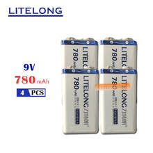 Литий-ионные аккумуляторные батареи 9 В, 4 шт., 780 мА · ч 2024 - купить недорого
