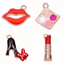 Women's Supplies High Heel Lipstick Pendant Charms For Jewelry Making DIY Findings Earrings Necklace Accessories Handmade 15pcs 2024 - buy cheap