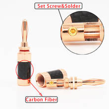 Carbon Fiber B446GR Carbon Fiber Series Rose Gold Plated Banana connector for speaker cable 4pieces 2024 - buy cheap