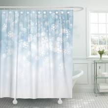 Blue Snow Christmas Snowflakes Silver Winter White Abstract Grey Shower Curtain Waterproof Polyester Fabric 60 x 72 inches Set 2024 - buy cheap