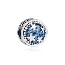 CKK Radiant Star Blue Crystal Charms 925 Sterling Silver Women Beads for Jewelry Making Fit Europe Bracelet Perles Bijoux Femme 2024 - buy cheap