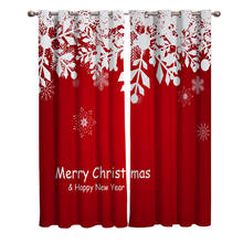 Merry Christams Happy New Year Window Treatments Curtains Valance Bathroom Curtains Kitchen Decor Kids Swag Window Treatment 2024 - buy cheap