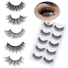 5 Pairs 3D Thick Crisscross Eye Lashes Faux Mink Hair False Eyelashes Wispy Fluffy Natural Volume Extension Makeup Tools 2024 - buy cheap