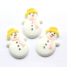 Natal boneco de neve flatback resina cabochão kawaii decoração artesanato enfeites para scrapbooking acessórios diy 2024 - compre barato