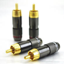 Conector RCA de alta gama, Conector de Audio/vídeo chapado en oro, conector hifi RCA para amplificadores de Cable de altavoz, 4 Uds. 2024 - compra barato