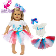 Vestido de muñeca con sombrero para bebé, atuendos de muñeca de 43cm de algodón con puntos rosas, ropa interior con sombrero, 18" 2024 - compra barato