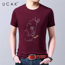 UCAK-camisetas de manga corta para hombre, ropa de calle de Color sólido, cuello redondo clásico, informal, suave, U5418 2024 - compra barato