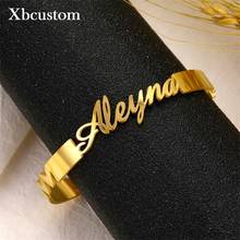 Custom Letters Name Date Stainless Steel Bangle Bracelet for Women Personalized Adjustable Open Custom Nameplate Party Gift 2024 - buy cheap