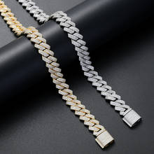 14mm Miami Box Big Clasp Cuban Link Chain Silver Color Punk Necklace Iced Out Cubic Zirconia Bling Hip Hop Chain for Men Jewelry 2024 - buy cheap