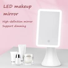 Espelho de maquiagem com led, com controle de intensidade, para banheiro, maquiagem e viagem 2024 - compre barato