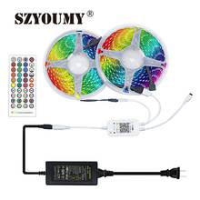 SZYOUMY-tira de luces Led SMD 5050 con Bluetooth, Set de 10M, 60LED/M, 12V, RGB, cinta Flexible, decoración 2024 - compra barato
