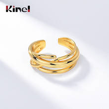 Kinel prata 925 anéis de jóias para casais femininos criativo vintage artesanal multi-camada enrolamento anillos acessórios de festa presente 2024 - compre barato