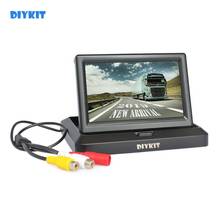 DIYKIT-Monitor plegable TFT LCD HD para coche, dispositivo de visión trasera de marcha atrás, para cámara, DVD, VCR, 800x480, 5" 2024 - compra barato