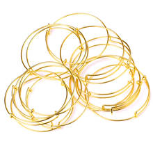 10pcs/lots 65mm DIY Handmade Bracelet Stainless Steel Adjustable Bangle Accessories Gold Color Wholesale Wire Bangles Party 2024 - buy cheap