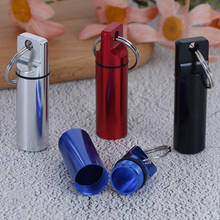 1pc Waterproof Aluminum Pill Box Medicine Case Container Bottle Holder Keychain Carabiner Outdoor Pill Case Pill Box 4 Colors 2024 - buy cheap