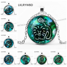 LKLRYWBD-collar con colgante redondo de 12 Constelaciones, Popular, con diseño del zodiaco, el mejor regalo 2024 - compra barato