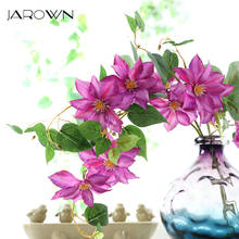 JAROWN Artificial Flower High-grade 3 Head Clematis Plant Fake Flower DIY Wedding Decor Home Garden Decoration Lianas Plant 2024 - buy cheap