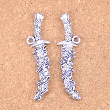 15pcs Charms samurai sword dagger 59x14mm Antique Pendants,Vintage Tibetan Silver Jewelry,DIY for bracelet necklace 2024 - buy cheap