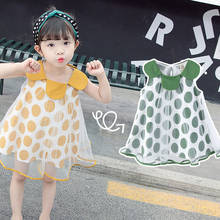 Girls Dress SummerBrand New Dress For Girls Sleeveless Chiffon Polka Dot Dress Princess Dress Girl Toddler Dress 2024 - buy cheap