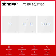 1-3PCS SONOFF T0 EU 1/2/3 Gang Wifi Touch Switch 220V Wall Light Wireless Switch 433 RF/Voice/APP Control 86 Type Smart Home 2024 - buy cheap