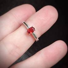 nature Garnet Ring Solitaire 925 Sterling Silver Rings for Women Engagement Ring Silver 925 Gemstones Jewelry 2024 - buy cheap