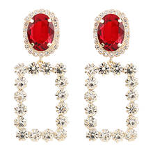 ZHINI Bohemia Vintage Gold Color Long Earrings for Women Luxury Charming Rhinestone Dangle Statement Earring Jewelry Gift 2024 - buy cheap