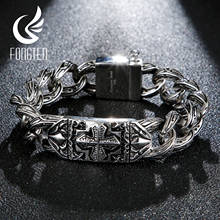 Fongten pulseira masculina de corrente, bracelete vintage tipo viking gótico, de aço inoxidável 2024 - compre barato