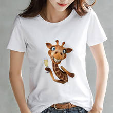 2021 New T shirt Women kawaii giraffe printed tshirt Fashion Hipster Harajuku cute T-shirt female clothing Streetwear Tops Tees 2024 - buy cheap