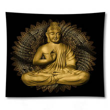 Indian Buddha 3D Tapestry Wall Hanging  Cloth Tapestries Psychedelic Yoga Carpet Home Decoration 2024 - buy cheap