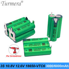 Turmera 3S 10.8V 12.6V 18650 VTC6 3000mAh 6000mAh Lithium Battery 30A Soldering Strip for Screwdriver Battery Shurika  Customize 2024 - buy cheap