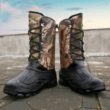 Zapatos de pesca al aire libre con cordones delanteros, botas de camuflaje, botas tácticas de nieve, botas impermeables de invierno para caza y senderismo 2024 - compra barato