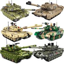 Série militar do exército leopardo m60 T-90 blocos de construção do tanque de batalha principal panzer de alta tecnologia com figuras do soldado tijolos brinquedo para o presente 2024 - compre barato