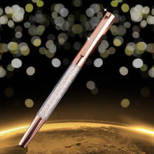 1 pçs caneta de cristal luxo 0.5mm caneta esferográfica promoção canetas de metal de luxo caneta de cristal estudante escola escritório amigo presente caneta 2024 - compre barato
