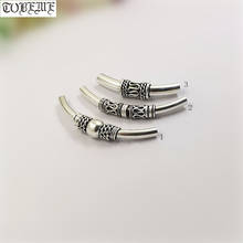 Handmade Thai 925 Silver Tube Beads100% 925 Sterling Bow Tube Beads Longevity Symbol Bracelet Bead Good Luck Jewelry Findings 2024 - buy cheap